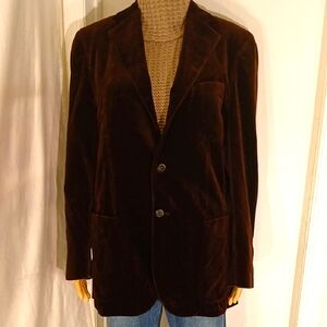 Like New Palzileri (Italy) Chocolate Brown Velour Blazer